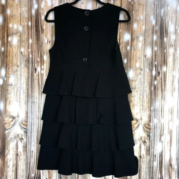 Theory Prisema Ruffle Tier Black Dress - Picture 6 of 7